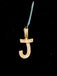 14k gold J initial pendant