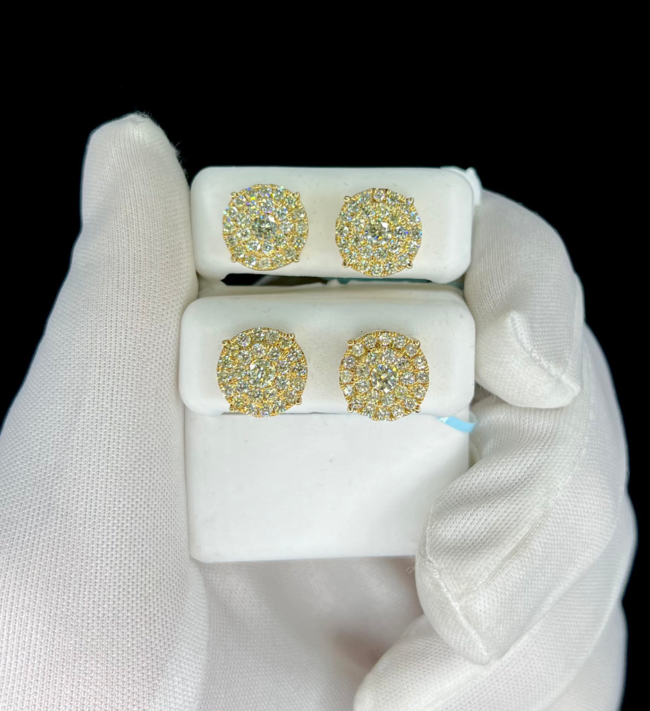 14k Yellow gold VVS diamond earrings