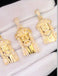 14k solid yellow gold (solid back) diamond Jesus Head pendant 1.65Cts