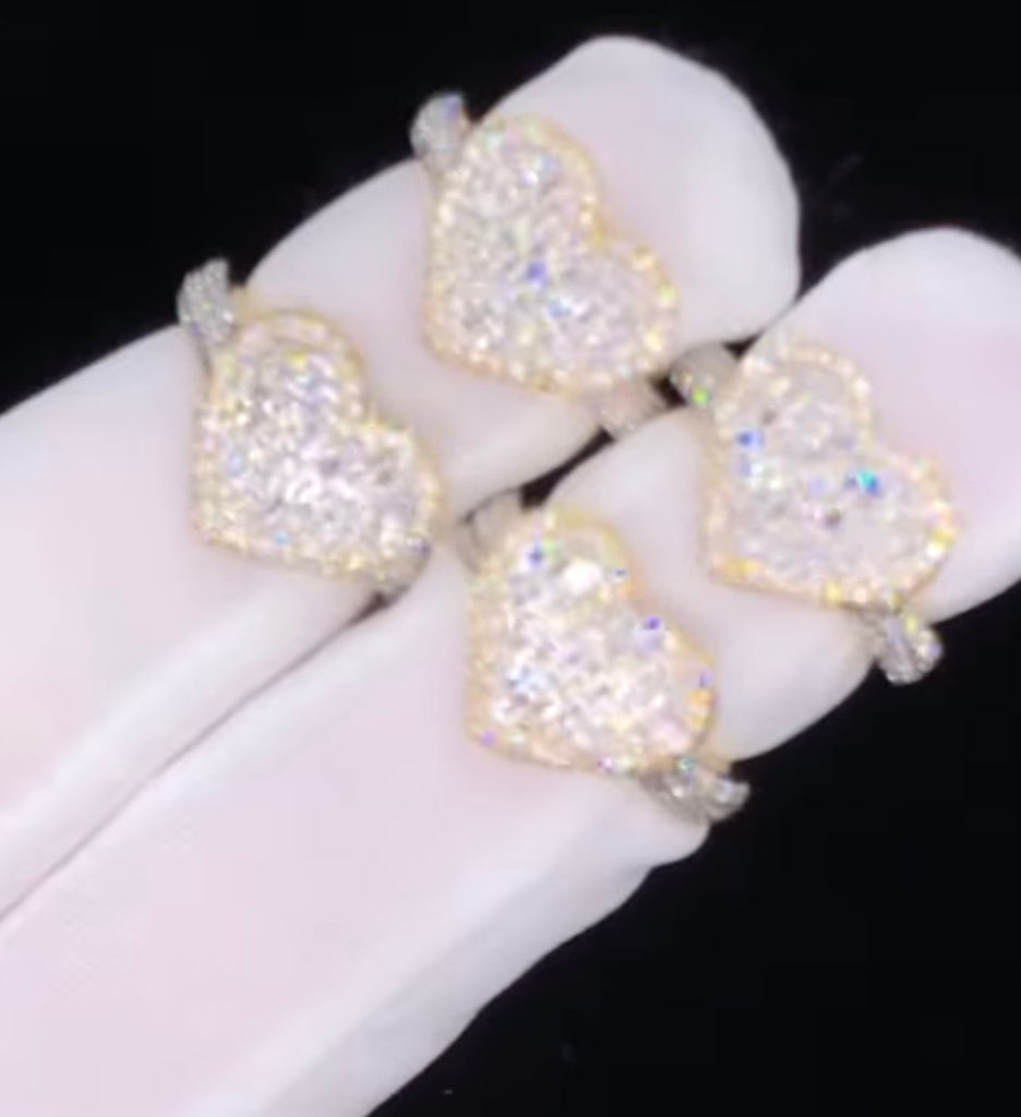 14k baguette heart rings