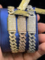 Solid gold iced out flooded cuban bracelets 9.85Cts