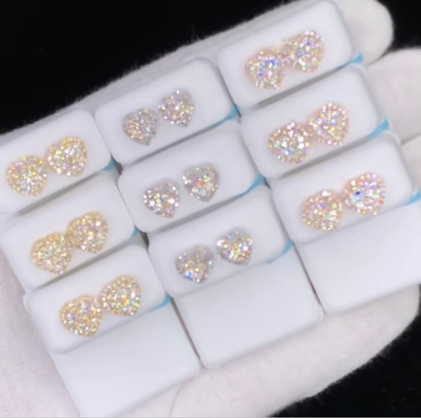 New 14k Heart Diamond earrings