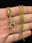14k yellow gold diamond a pendant with chain