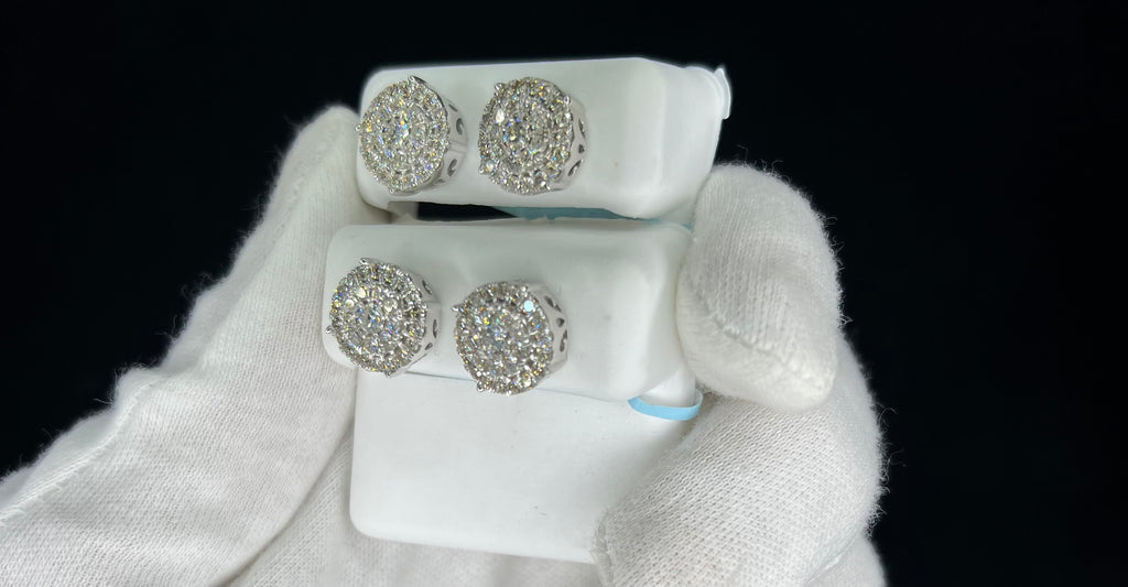 14k White gold VVS Diamond earrings